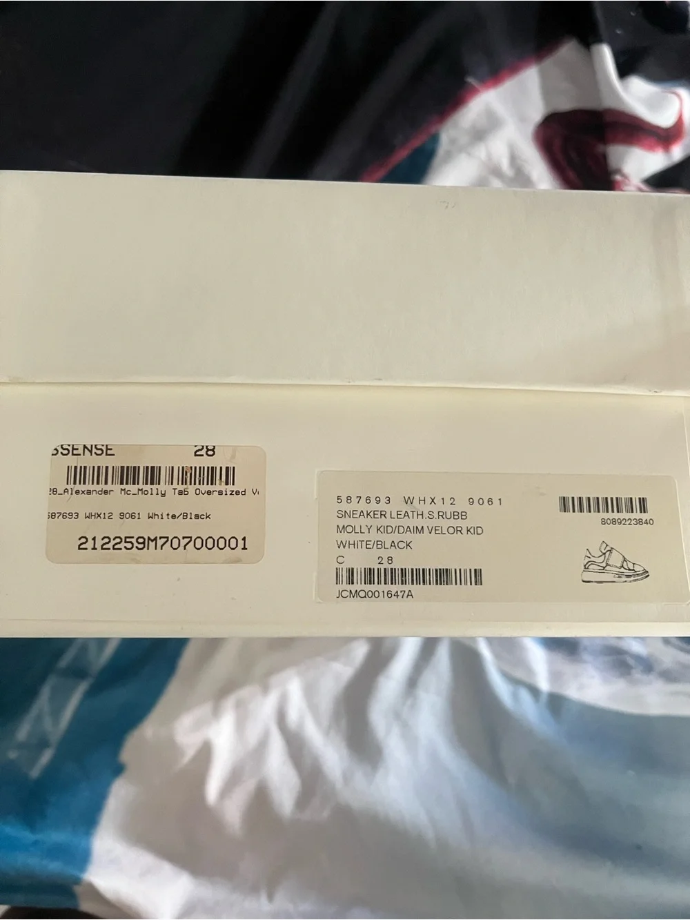 Alexander McQueen Cream and Black Branded Shoe Box